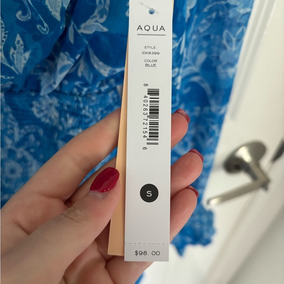 Aqua Watercolor Floral Print Smocked Mini Dress - 100% Exclusive - Picture 2 of 5